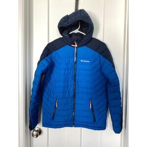 Columbia Boys Hooded Insulated Omni Heat Full Zip Jacket Blue Size XL (18/20)
